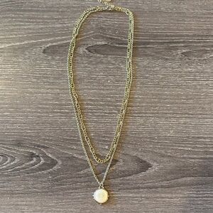 Gorjana 18k Gold Plated Layered Necklace with Pendant